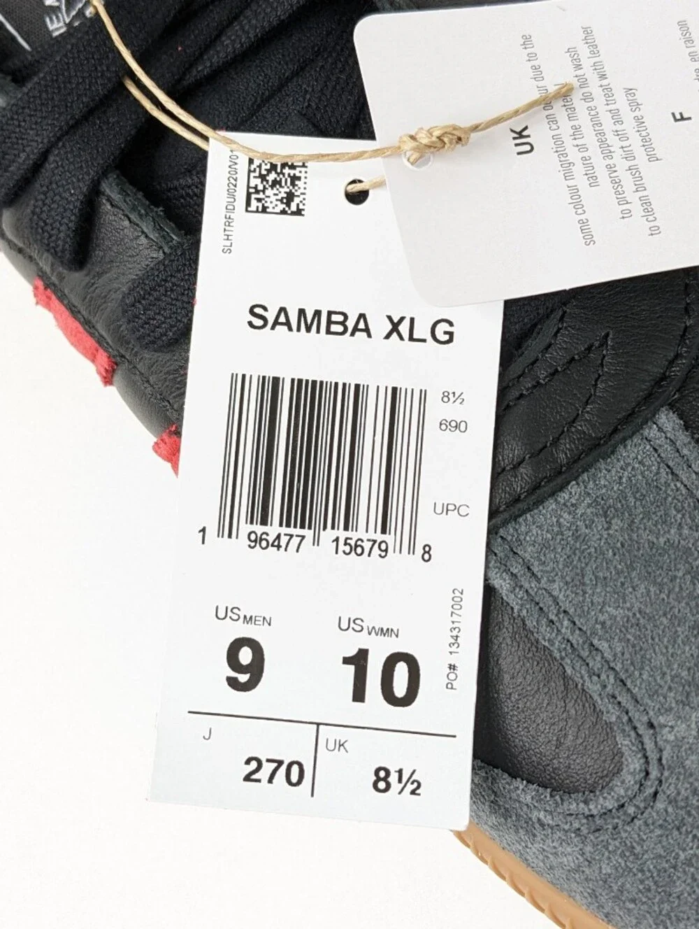 Adidas Samba XLG Chunky Casual Sneakers Black Suede Men's 9 - Picture 6 of 7